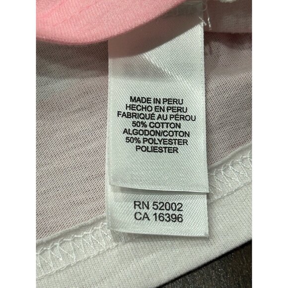 Liz Claiborne Pink White Geometric Print T-Shirt Sz XS - Picture 6 of 10